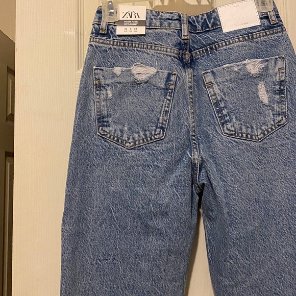 Zara High Rise Straight Leg Jeans - Picture 7 of 11